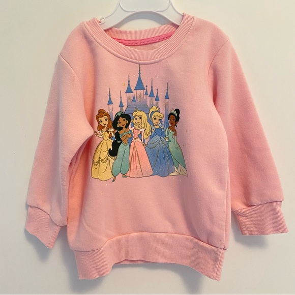 Disney Other - Disney Princess Cinderella Belle Jasmine Toddler Girls Sweatshirt Pink Size 2T